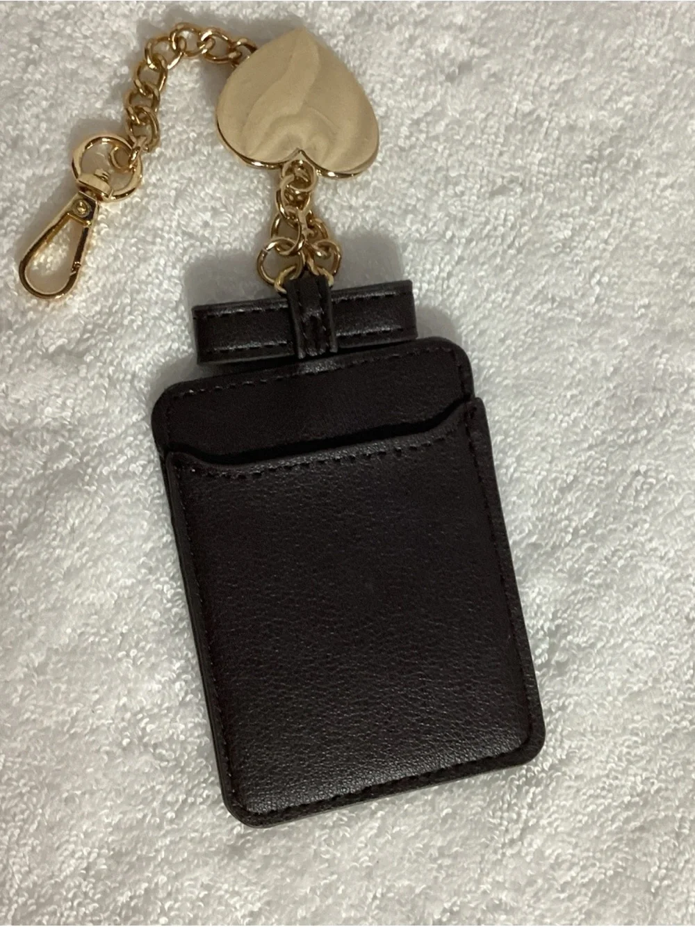 Juicy Couture Y2K Black Card Keychain w/ Bling Bedazzled Heart Crown Bag Charm